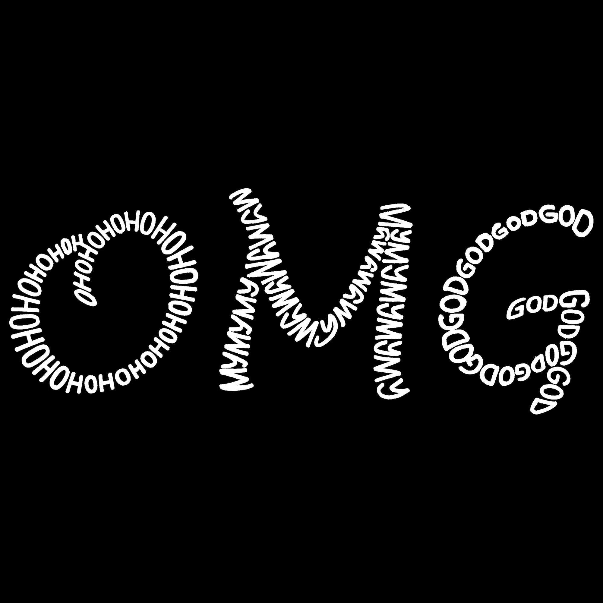 OMG - Men's Raglan Baseball Word Art T-Shirt sold by LA Pop Art product image thumbnail 2