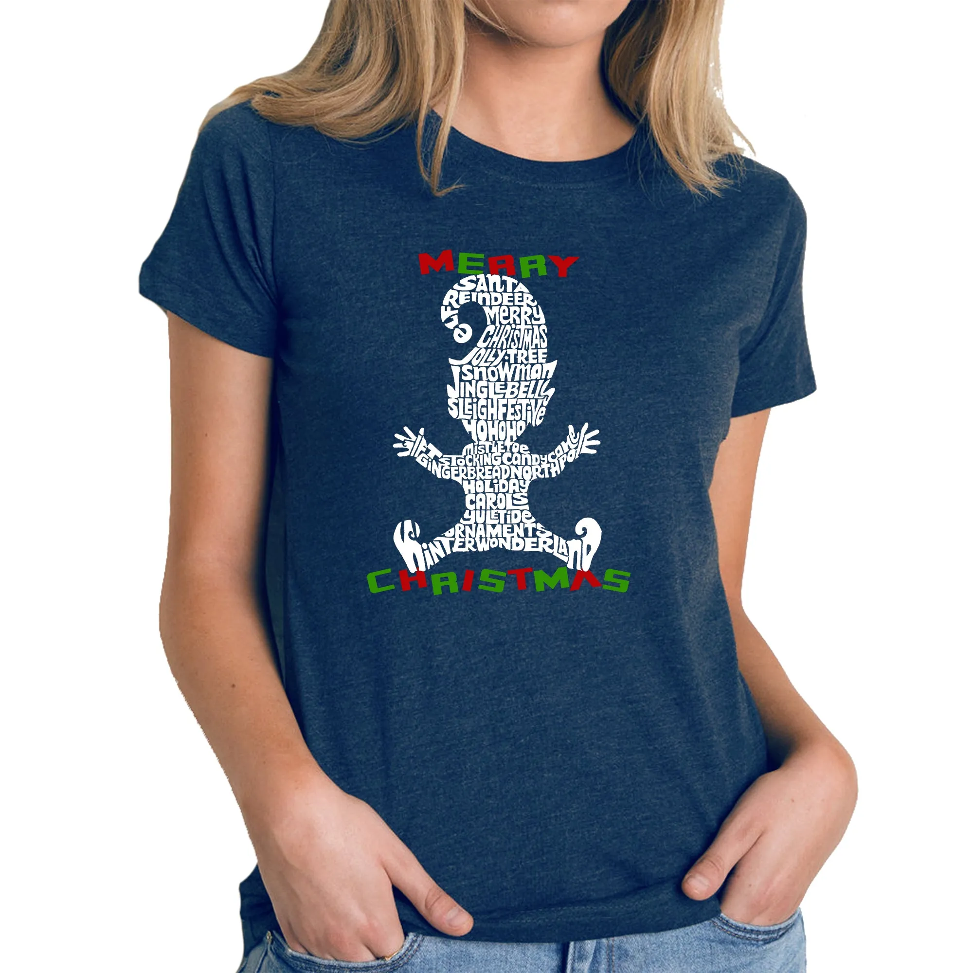 Christmas Elf - Women's Premium Blend Word Art T-Shirt sold by LA Pop Art product image thumbnail 3