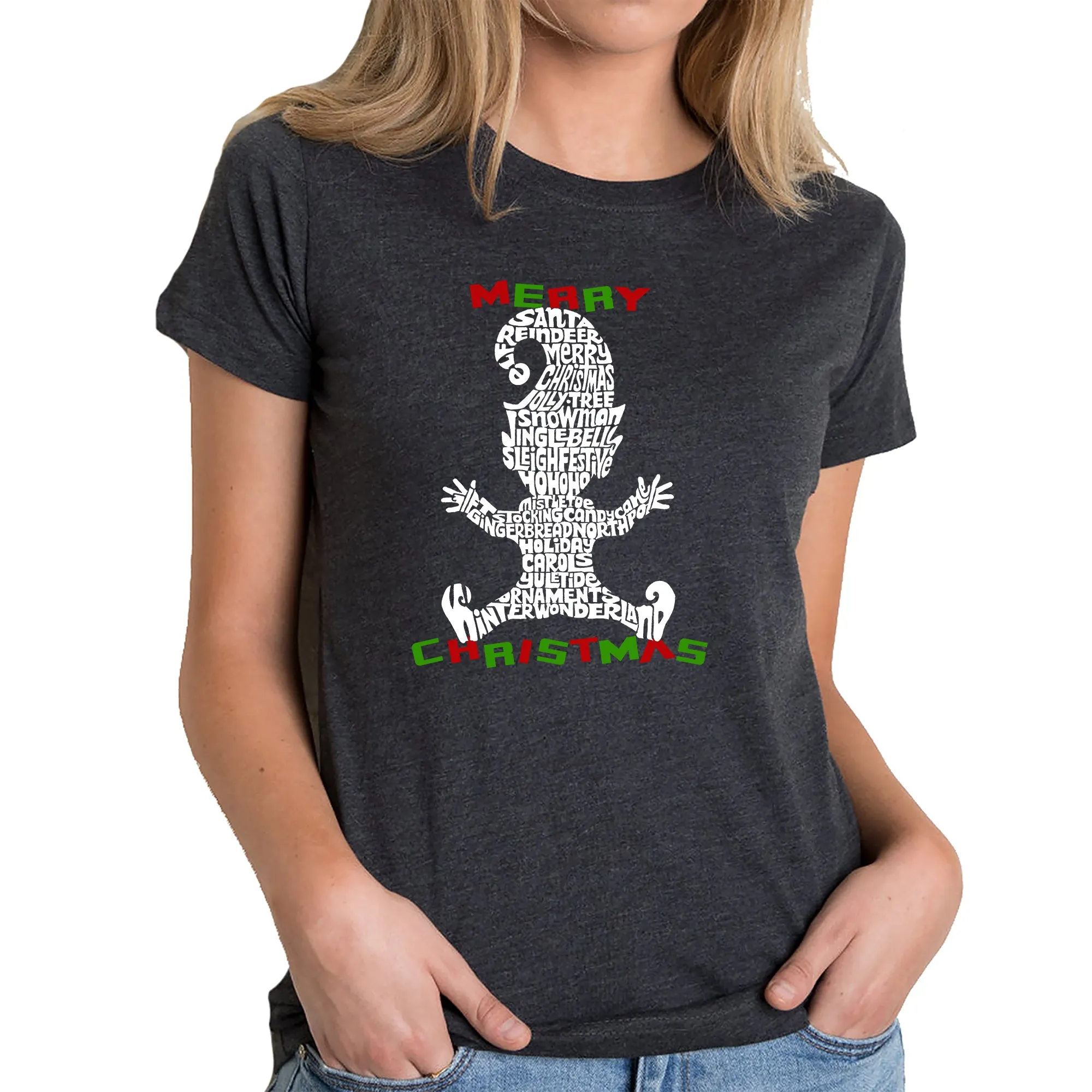 Christmas Elf - Women's Premium Blend Word Art T-Shirt sold by LA Pop Art