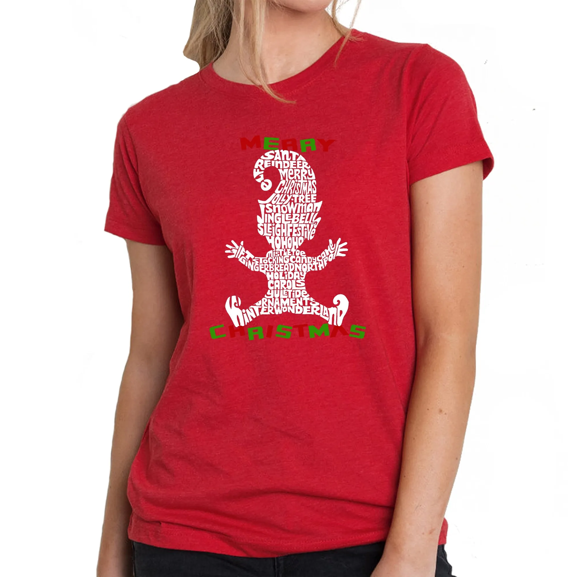 Christmas Elf - Women's Premium Blend Word Art T-Shirt sold by LA Pop Art product image thumbnail 5