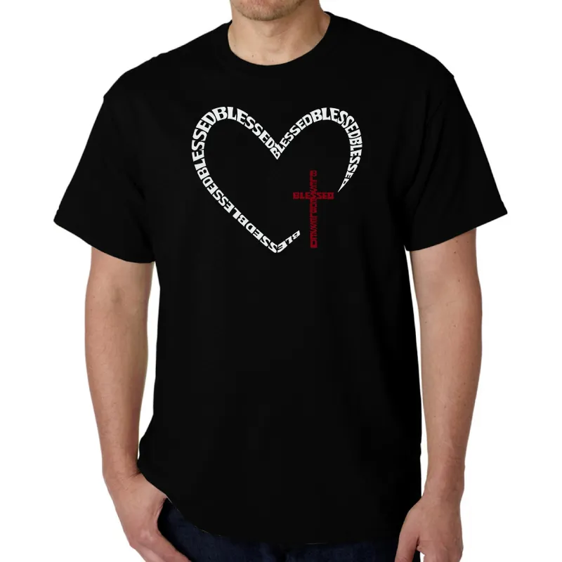 Blessed Heart - Men's Word Art T-Shirt made by LA Pop Art