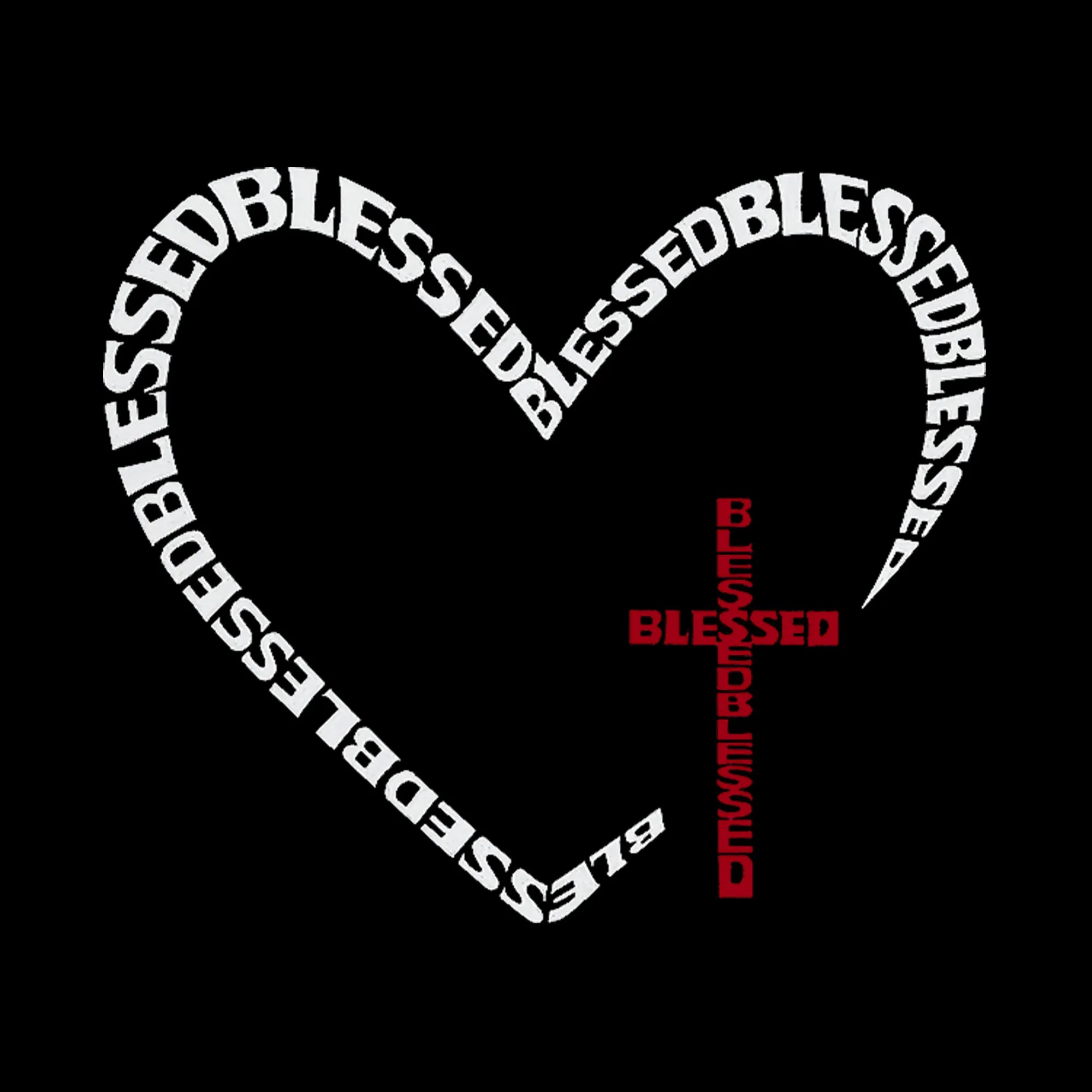 Blessed Heart - Men's Word Art T-Shirt sold by LA Pop Art product image thumbnail 2