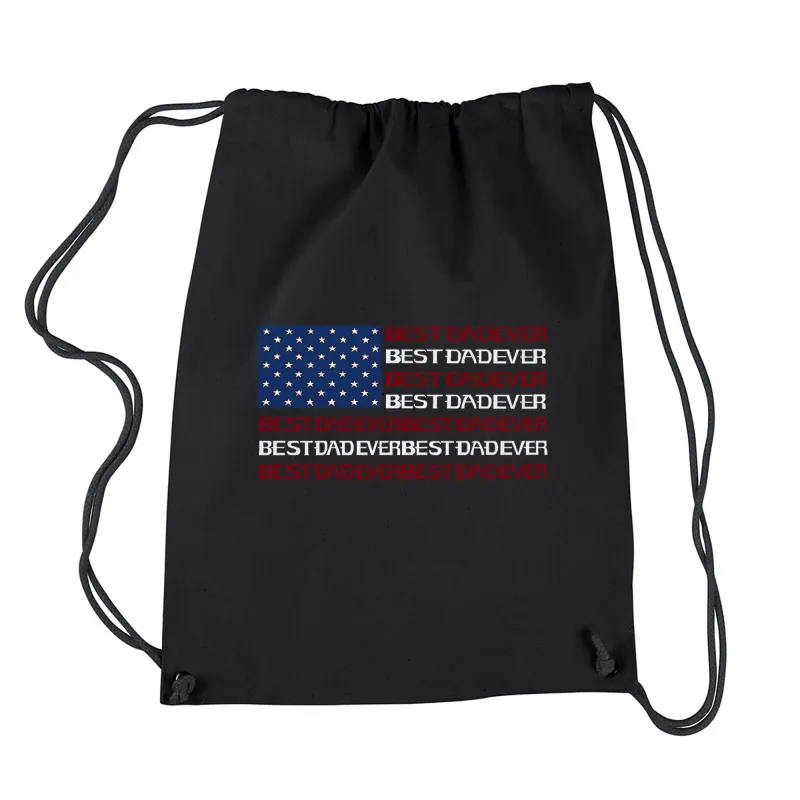 Best Dad Ever Flag - Drawstring Backpack made by LA Pop Art