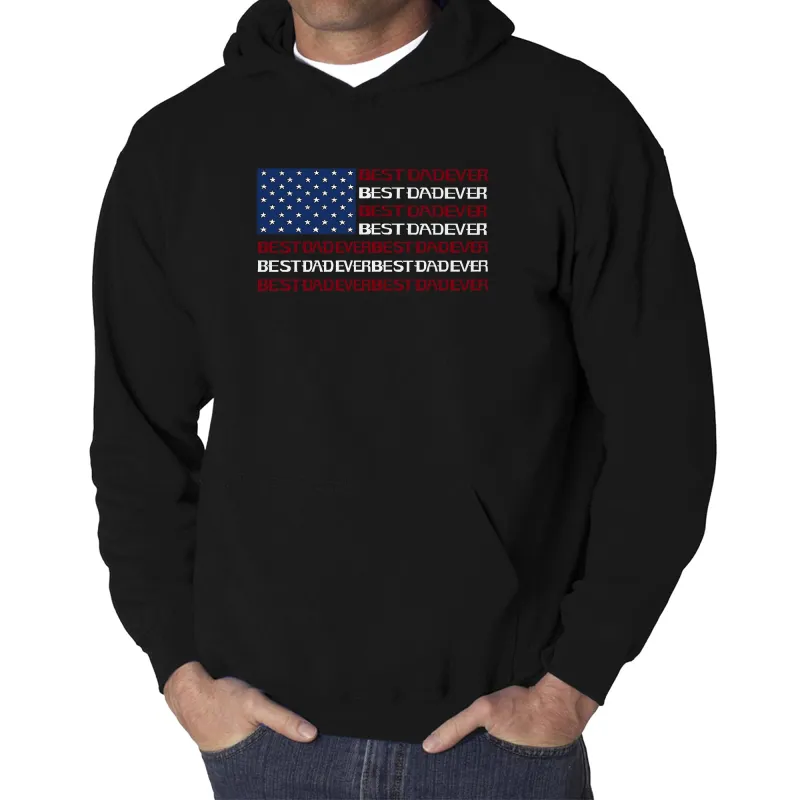 Best Dad Ever Flag - Men's Word Art Hooded Sweatshirt made by LA Pop Art