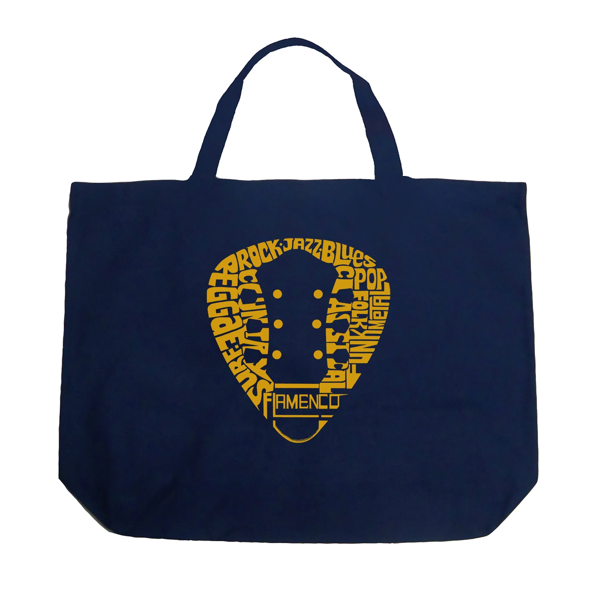 Guitar Pick Genres - Large Word Art Tote Bag sold by LA Pop Art product image thumbnail 5