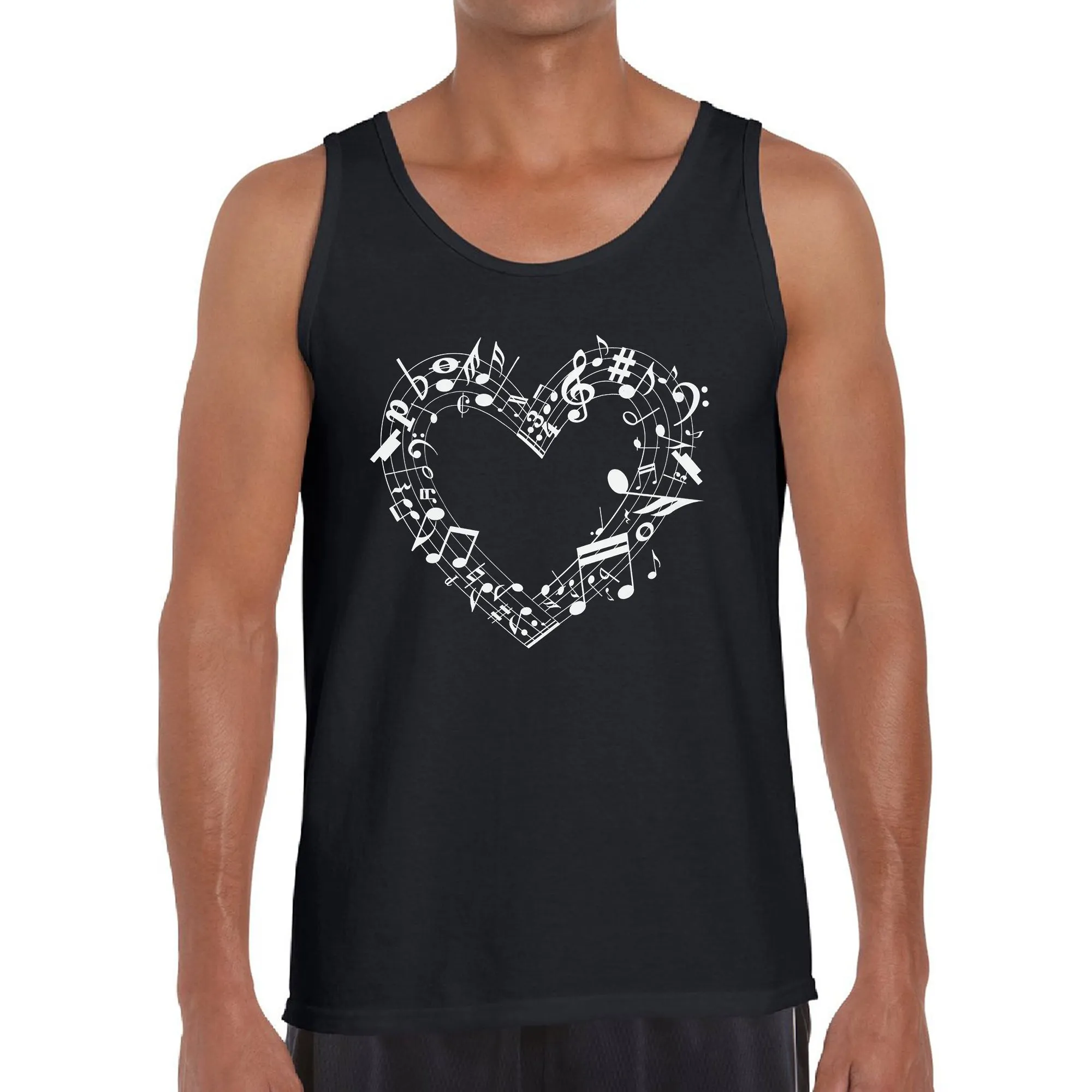 Sheet Music Heart - Men's Word Art Tank Top sold by LA Pop Art