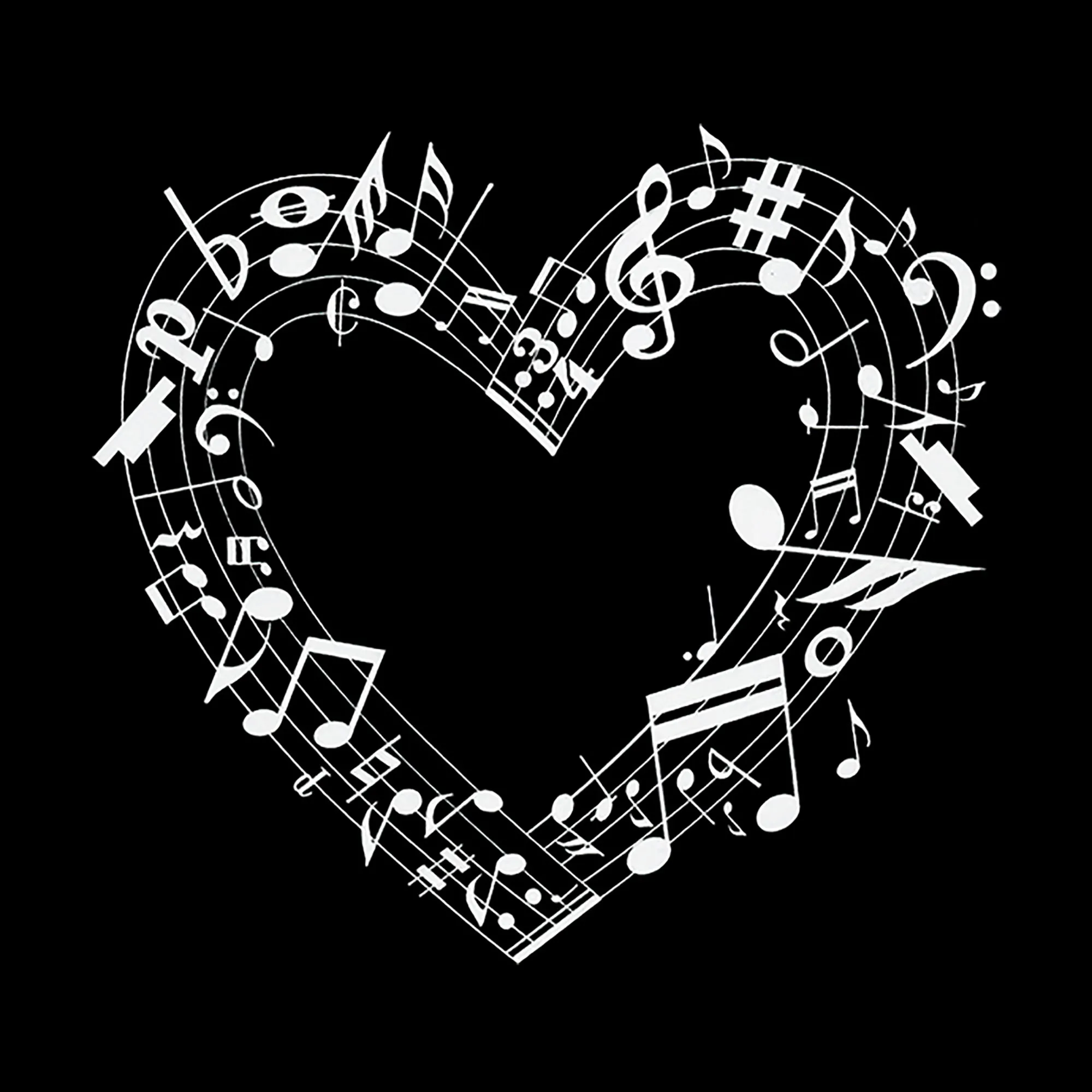 Sheet Music Heart - Men's Word Art Tank Top sold by LA Pop Art product image thumbnail 2
