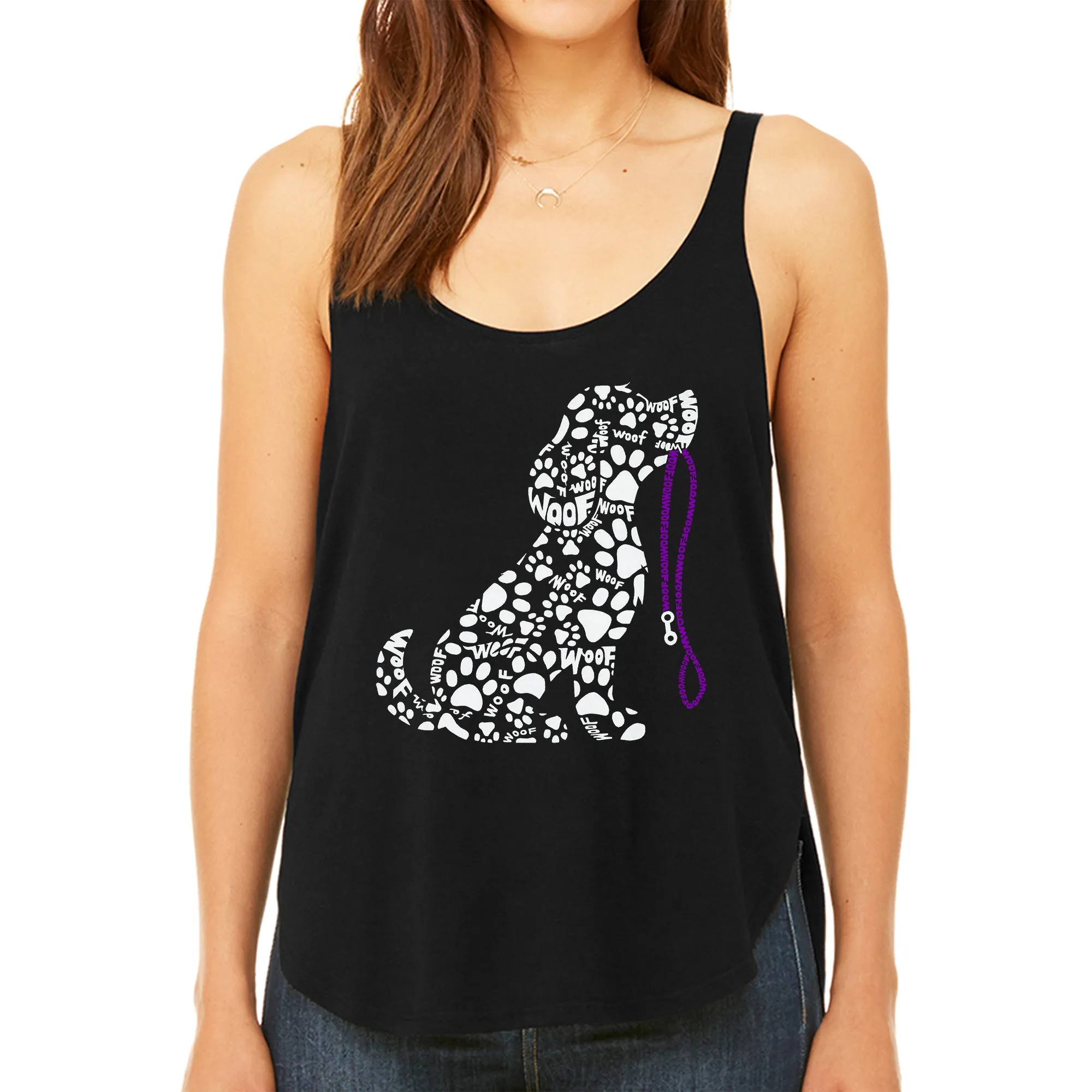 Dog Leash - Women's Premium Word Art Flowy Tank Top sold by LA Pop Art