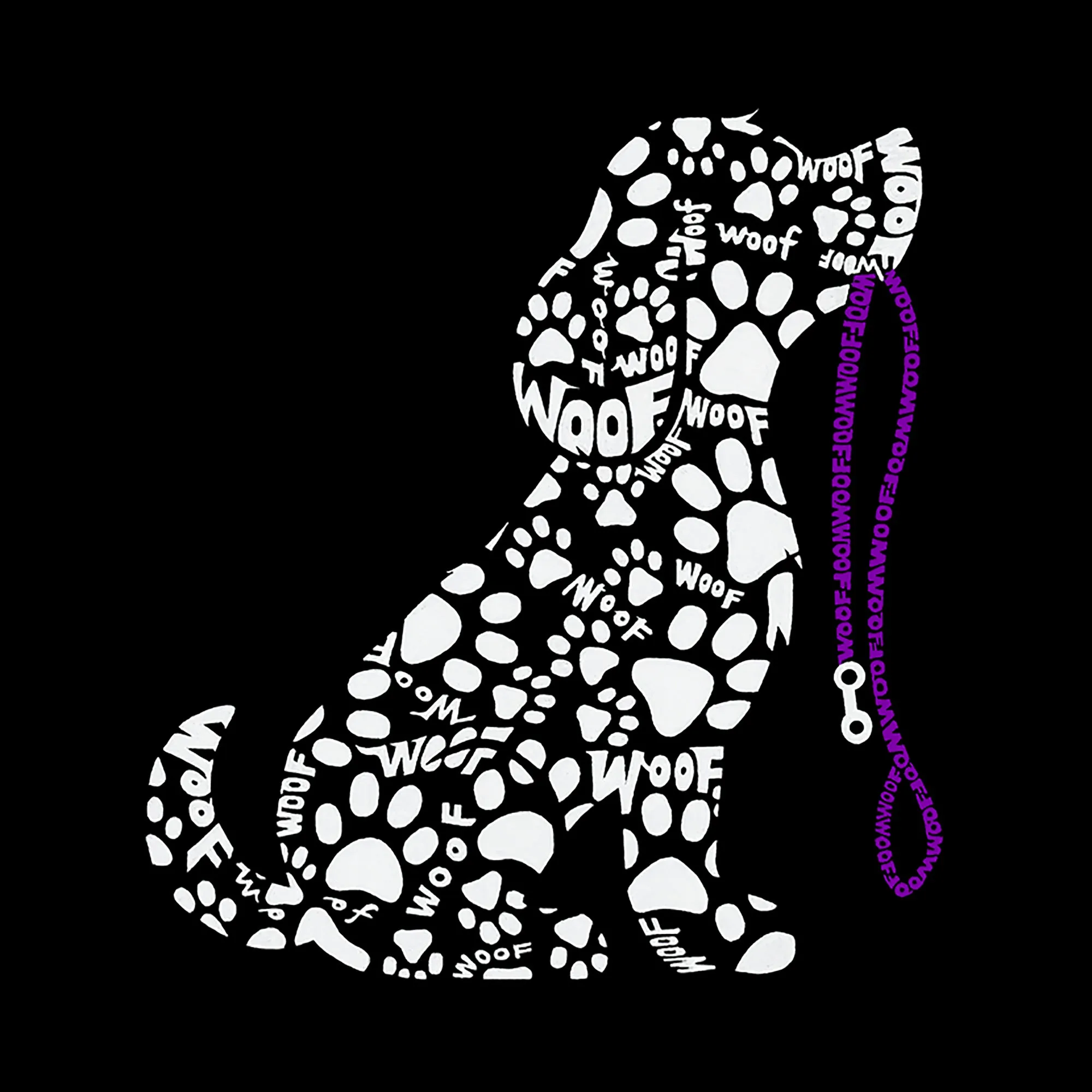 Dog Leash - Men's Word Art Long Sleeve T-Shirt sold by LA Pop Art product image thumbnail 2