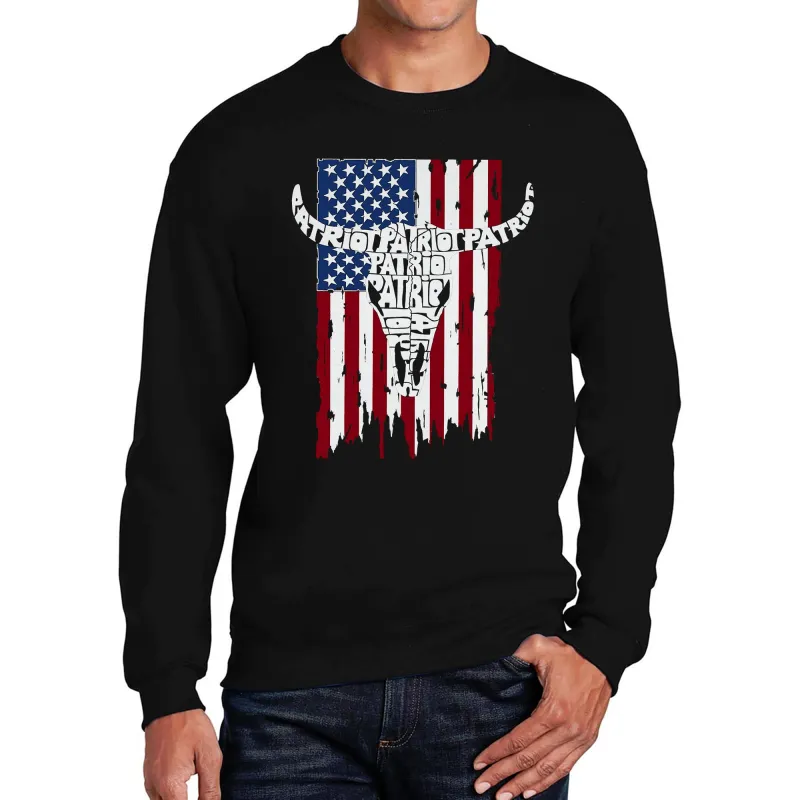 Patriot Flag - Men's Word Art Crewneck Sweatshirt made by LA Pop Art