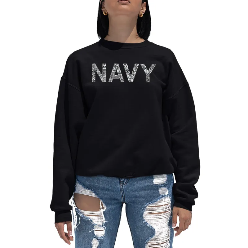 LYRICS TO ANCHORS AWEIGH - Women's Word Art Crewneck Sweatshirt sold by LA Pop Art