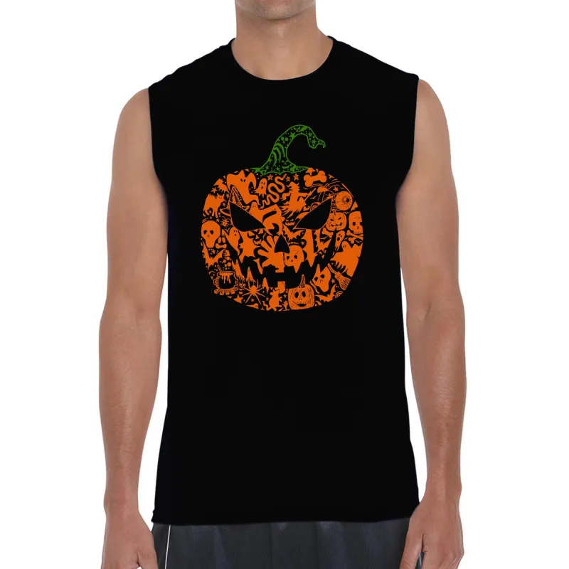 Halloween Pumpkin - Men's Word Art Sleeveless T-Shirt made by LA Pop Art