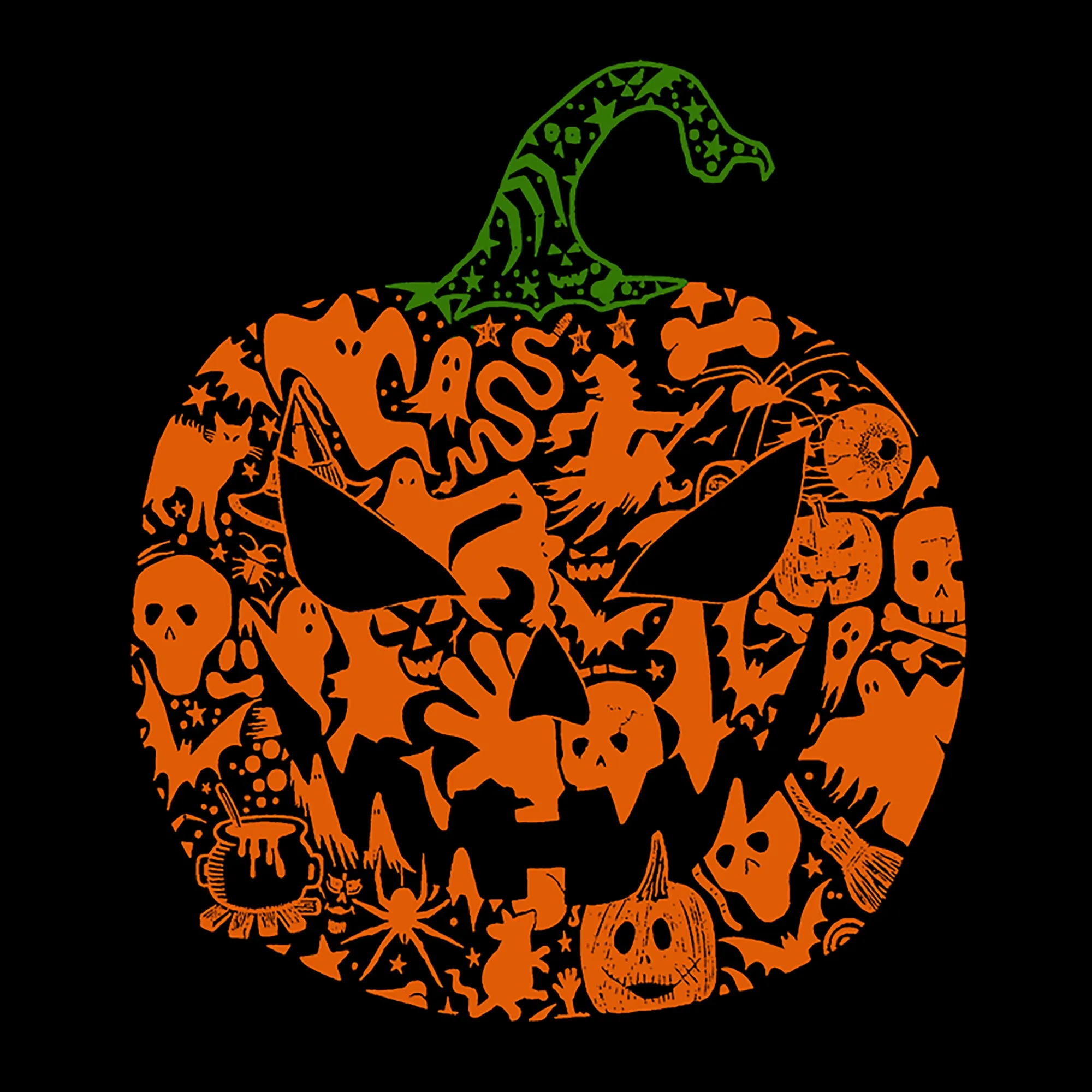 Halloween Pumpkin - Men's Word Art Tank Top sold by LA Pop Art product image thumbnail 2