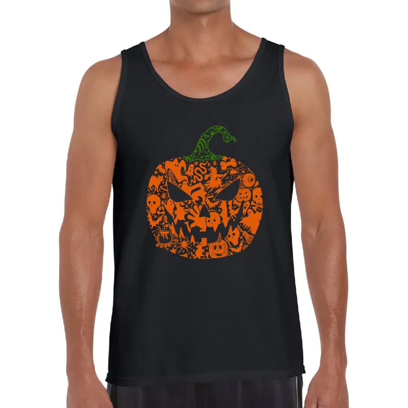 Halloween Pumpkin - Men's Word Art Tank Top made by LA Pop Art