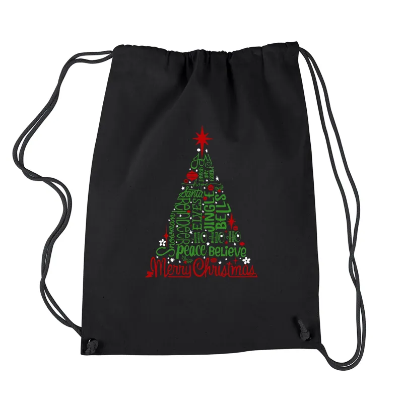 Holiday Christmas Tree - Drawstring Backpack made by LA Pop Art