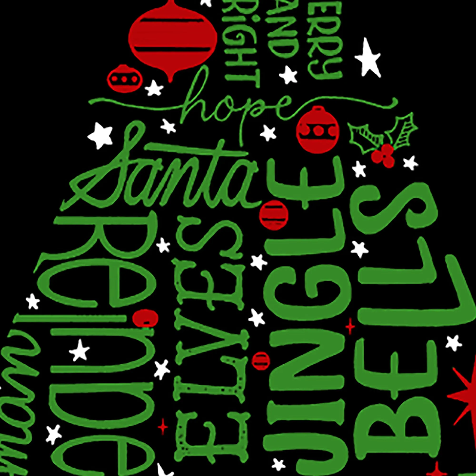 Holiday Christmas Tree - Men's Word Art Long Sleeve T-Shirt sold by LA Pop Art product image thumbnail 3
