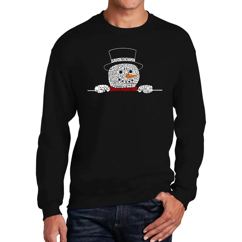 Peeking Snowman - Men's Word Art Crewneck Sweatshirt made by LA Pop Art