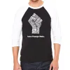 Love Trumps Hate Fist - Men's Raglan Baseball Word Art T-Shirt sold by LA Pop Art