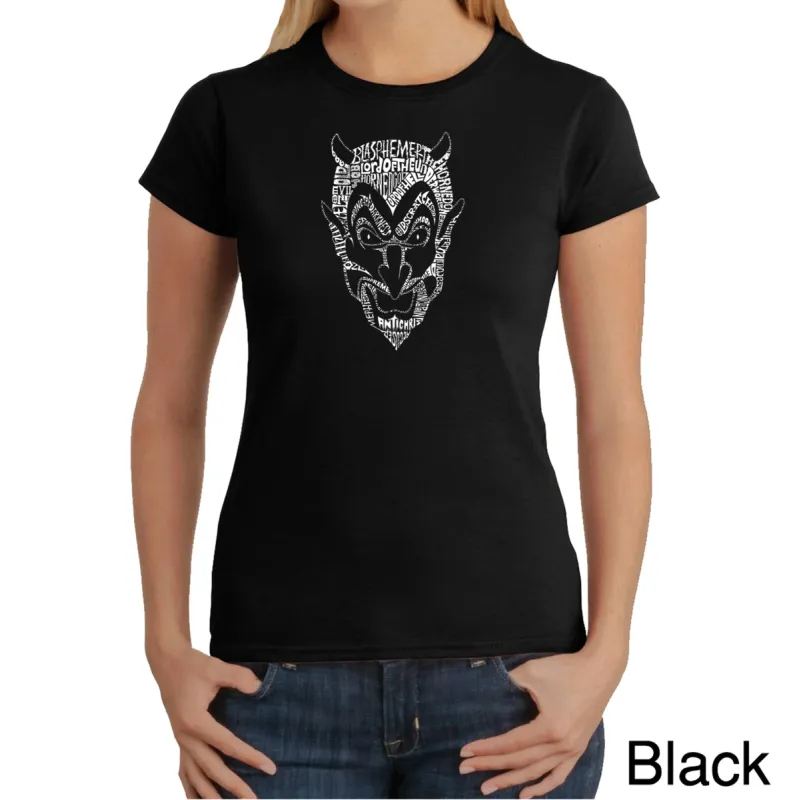 THE DEVIL'S NAMES - Women's Word Art T-Shirt sold by LA Pop Art