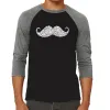 WAYS TO STYLE A MOUSTACHE - Men's Raglan Baseball Word Art T-Shirt sold by LA Pop Art