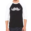 WAYS TO STYLE A MOUSTACHE - Men's Raglan Baseball Word Art T-Shirt sold by LA Pop Art