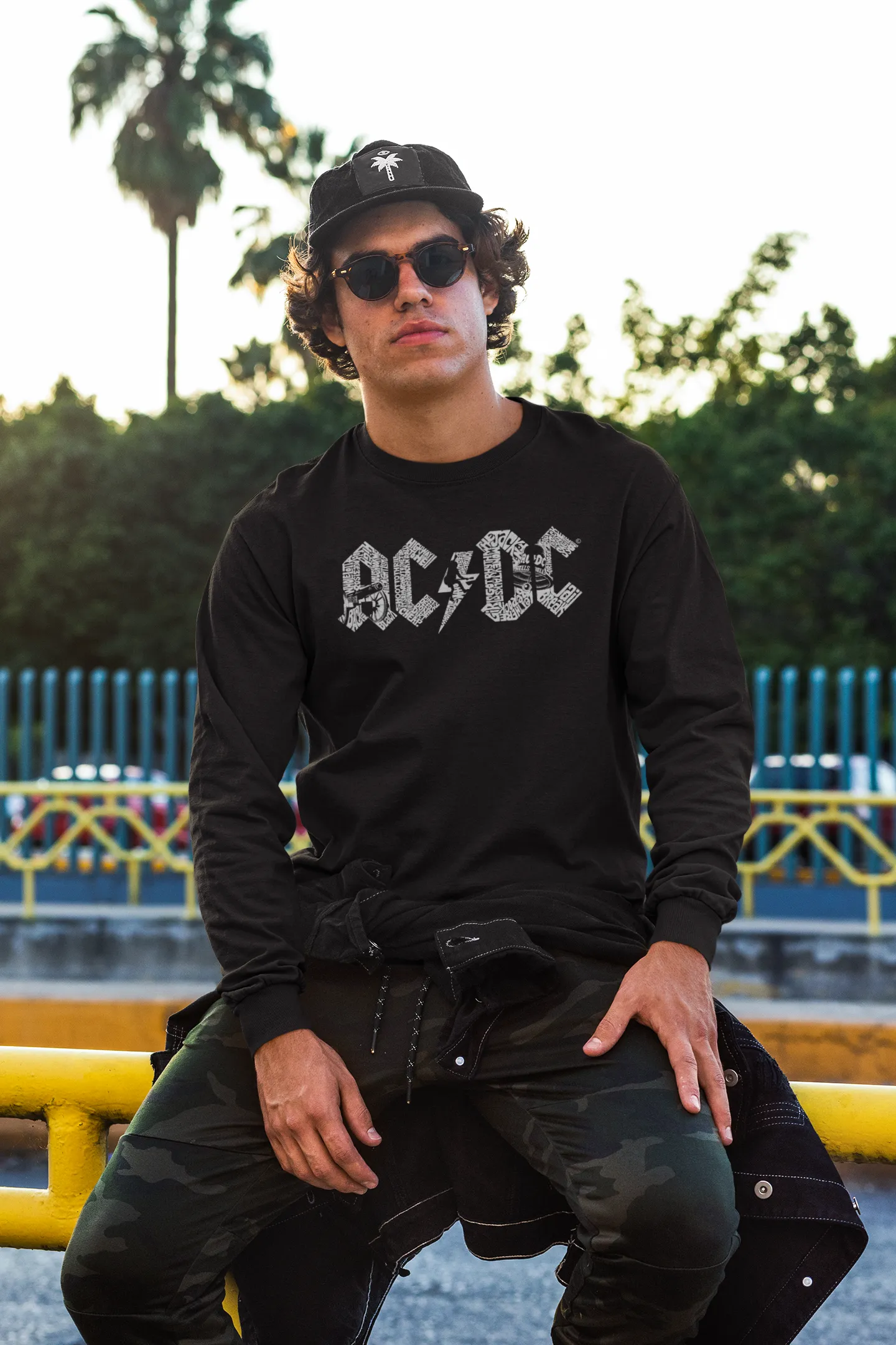 AC/DC - Men's Word Art Long Sleeve T-Shirt sold by LA Pop Art product image thumbnail 3