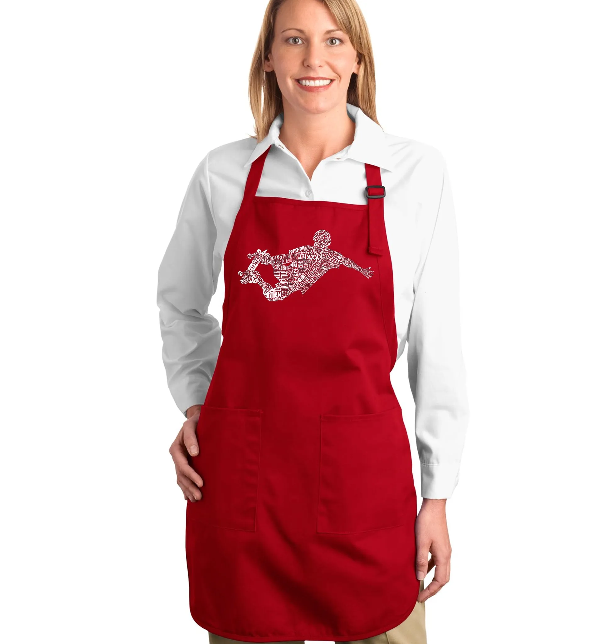 POPULAR SKATING MOVES & TRICKS - Full Length Word Art Apron sold by LA Pop Art product image thumbnail 3