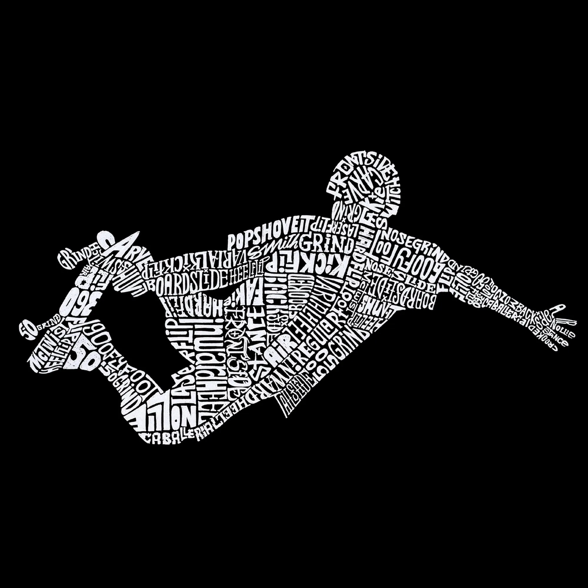 POPULAR SKATING MOVES & TRICKS - Full Length Word Art Apron sold by LA Pop Art product image thumbnail 2