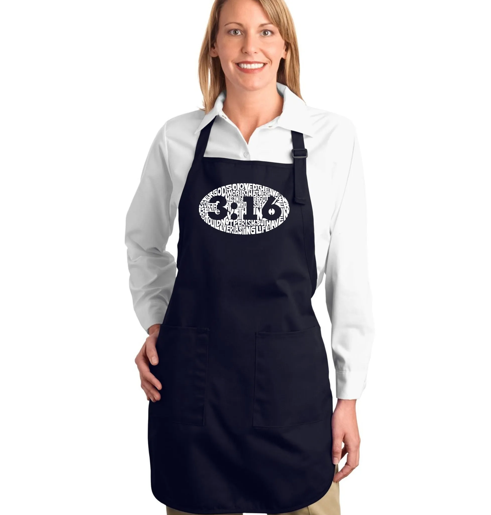 John 3:16 - Full Length Word Art Apron sold by LA Pop Art product image thumbnail 4