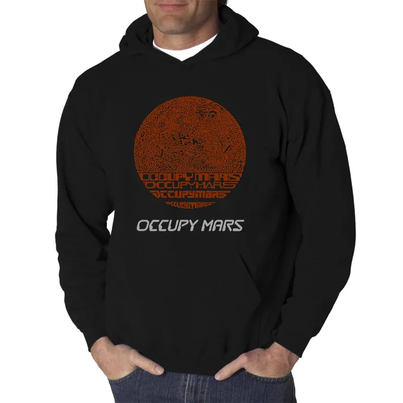 Occupy Mars - Men's Word Art Hooded Sweatshirt sold by LA Pop Art