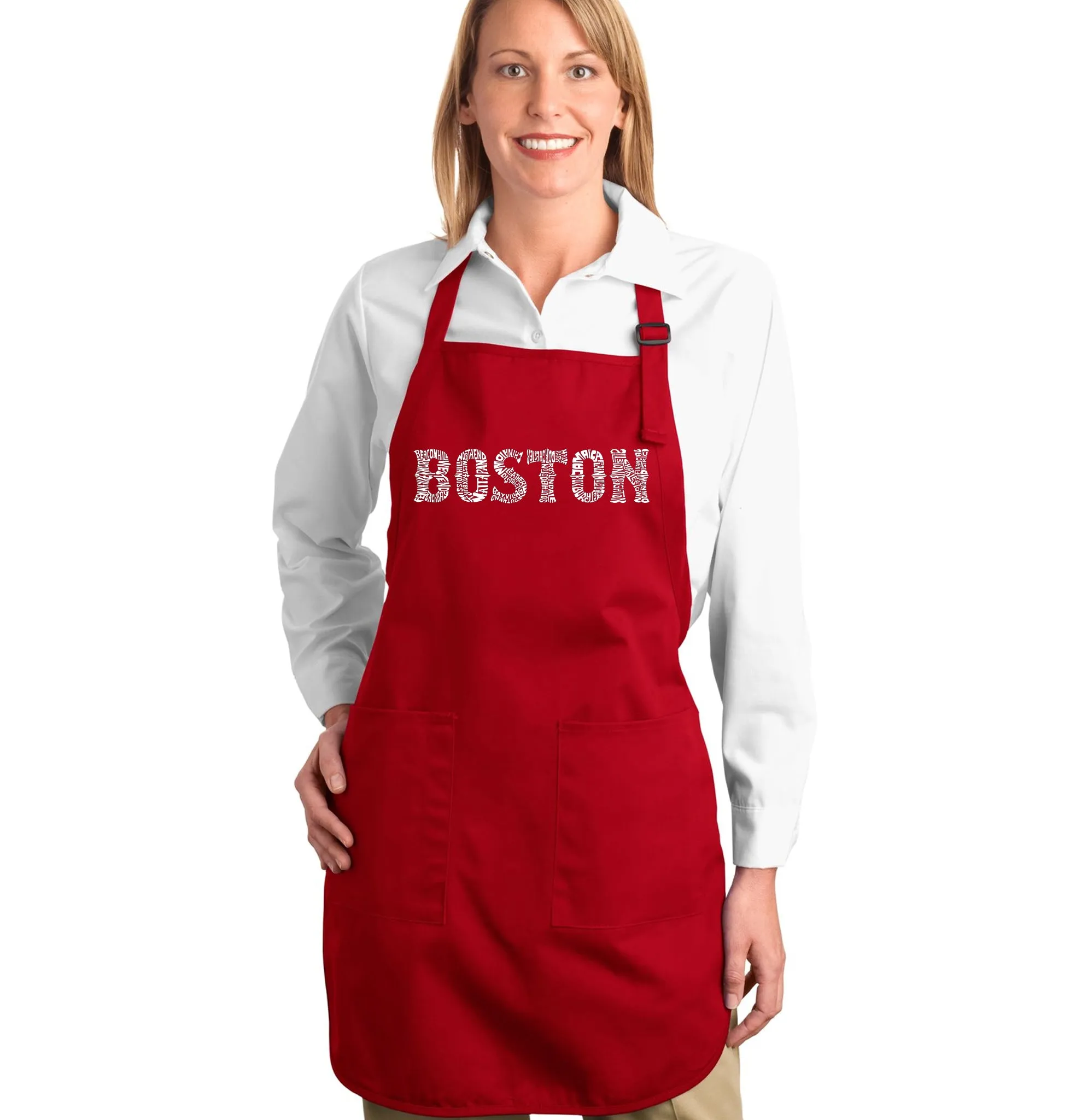 BOSTON NEIGHBORHOODS - Full Length Word Art Apron sold by LA Pop Art product image thumbnail 3