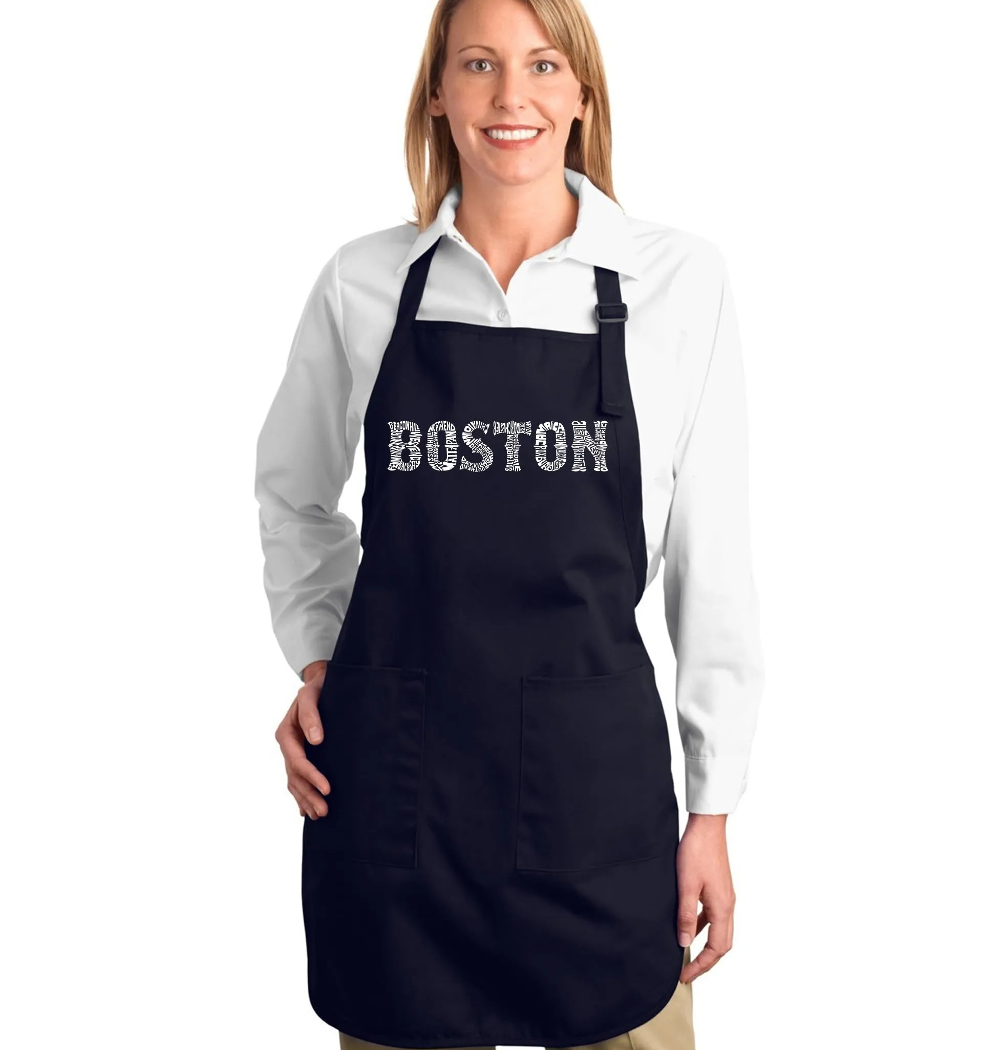 BOSTON NEIGHBORHOODS - Full Length Word Art Apron sold by LA Pop Art product image thumbnail 4