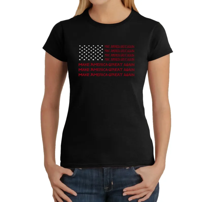 Maga Flag - Women's Word Art T-Shirt sold by LA Pop Art