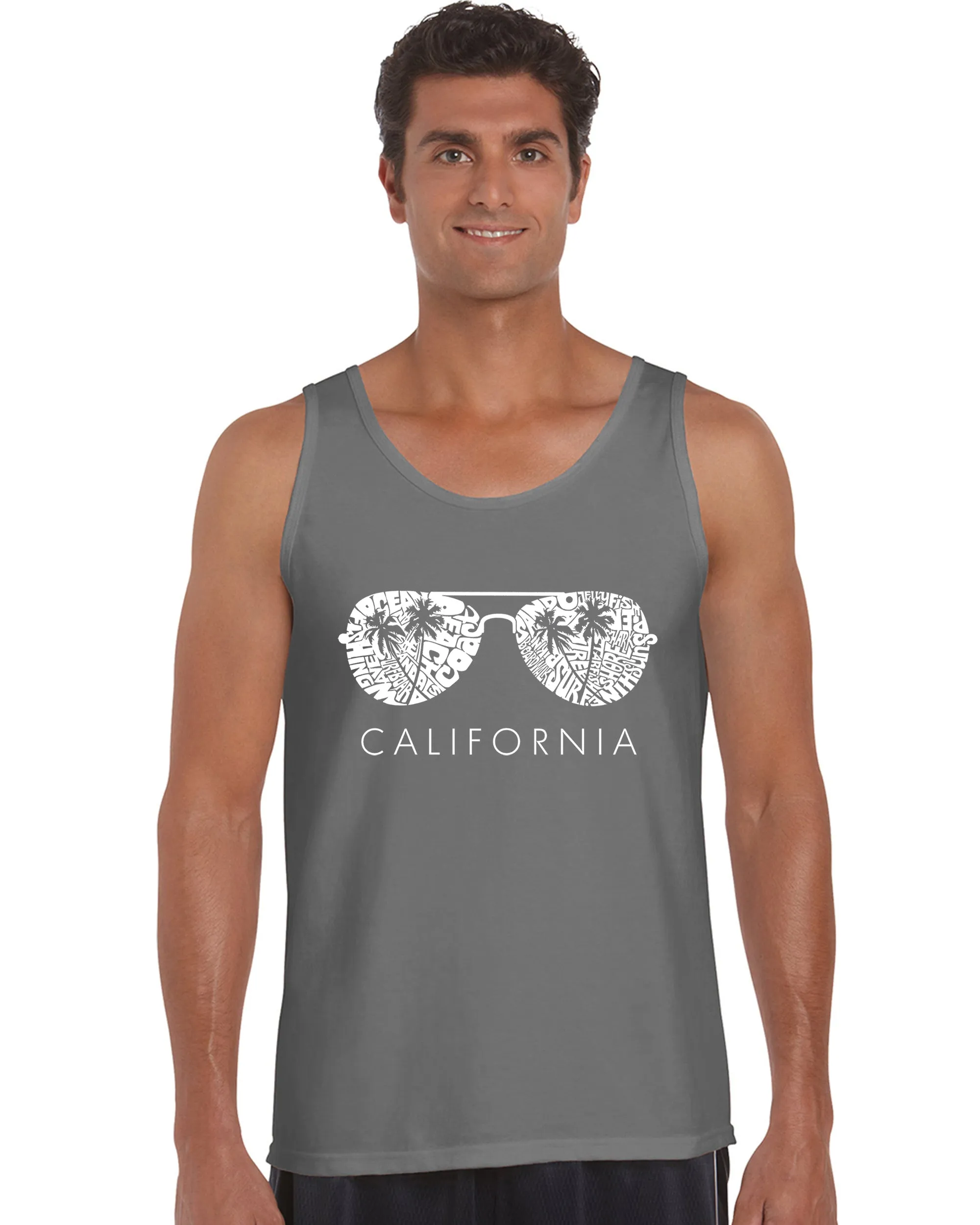 California Shades - Men's Word Art Tank Top sold by LA Pop Art product image thumbnail 4