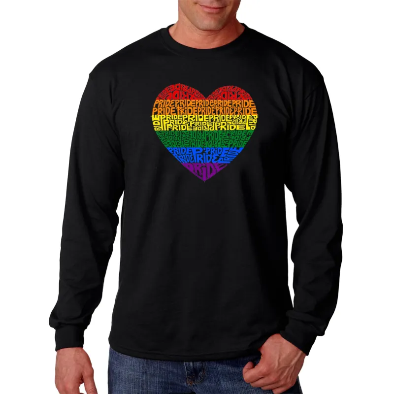 Pride Heart - Men's Word Art Long Sleeve T-Shirt sold by LA Pop Art