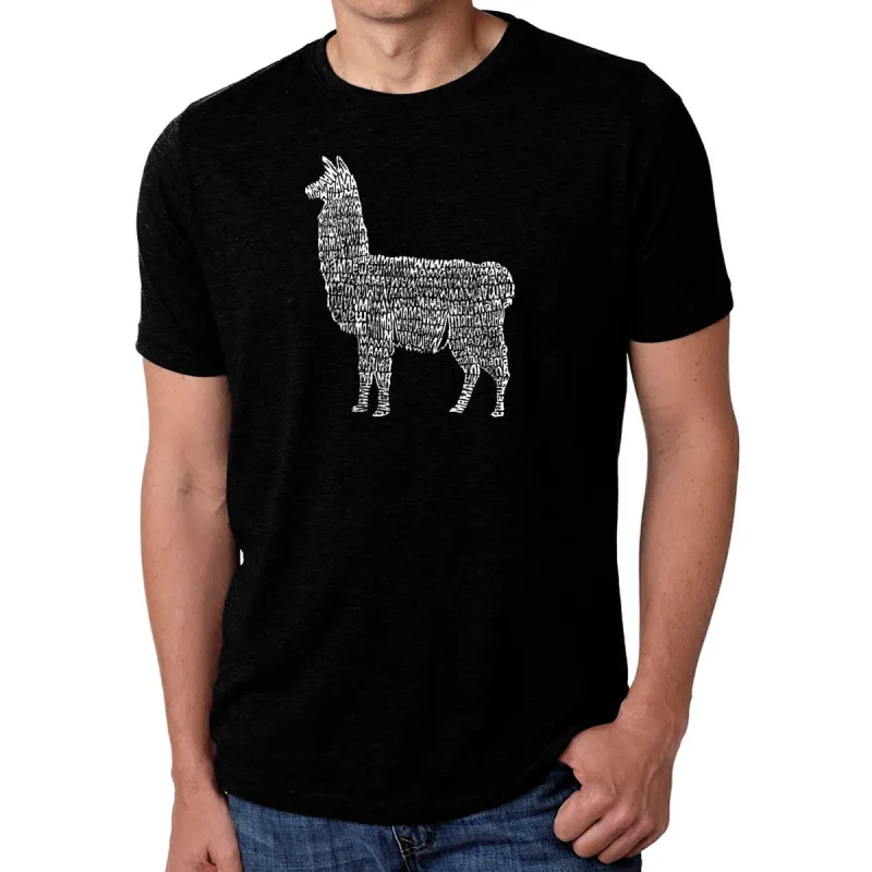 Llama Mama  - Men's Premium Blend Word Art T-Shirt sold by LA Pop Art