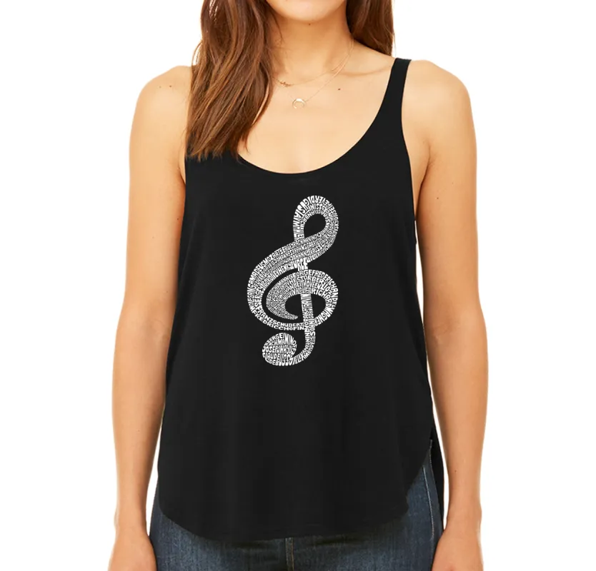Music Note -  Women's Premium Word Art Flowy Tank Top sold by LA Pop Art