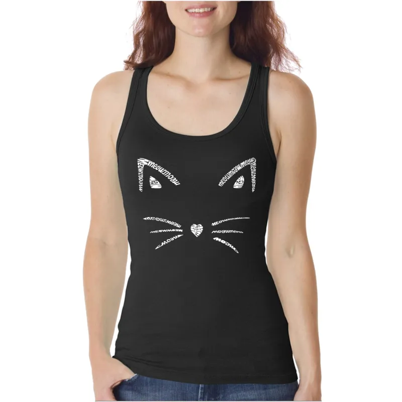 Whiskers  - Women's Word Art Tank Top sold by LA Pop Art