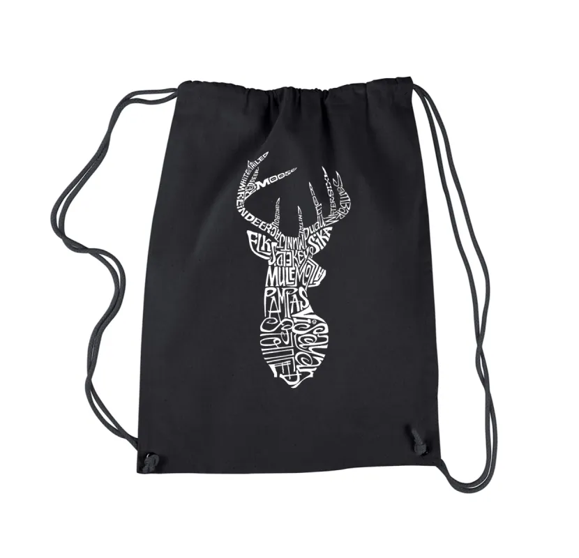Types of Deer - Drawstring Backpack sold by LA Pop Art