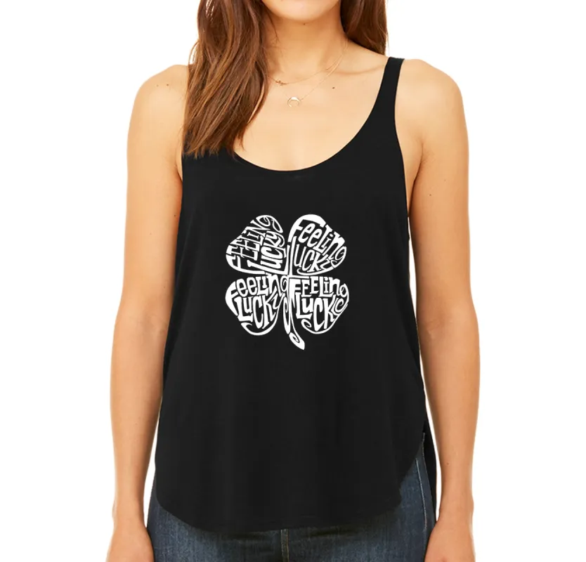 Feeling Lucky - Women's Word Art Flowy Tank sold by LA Pop Art