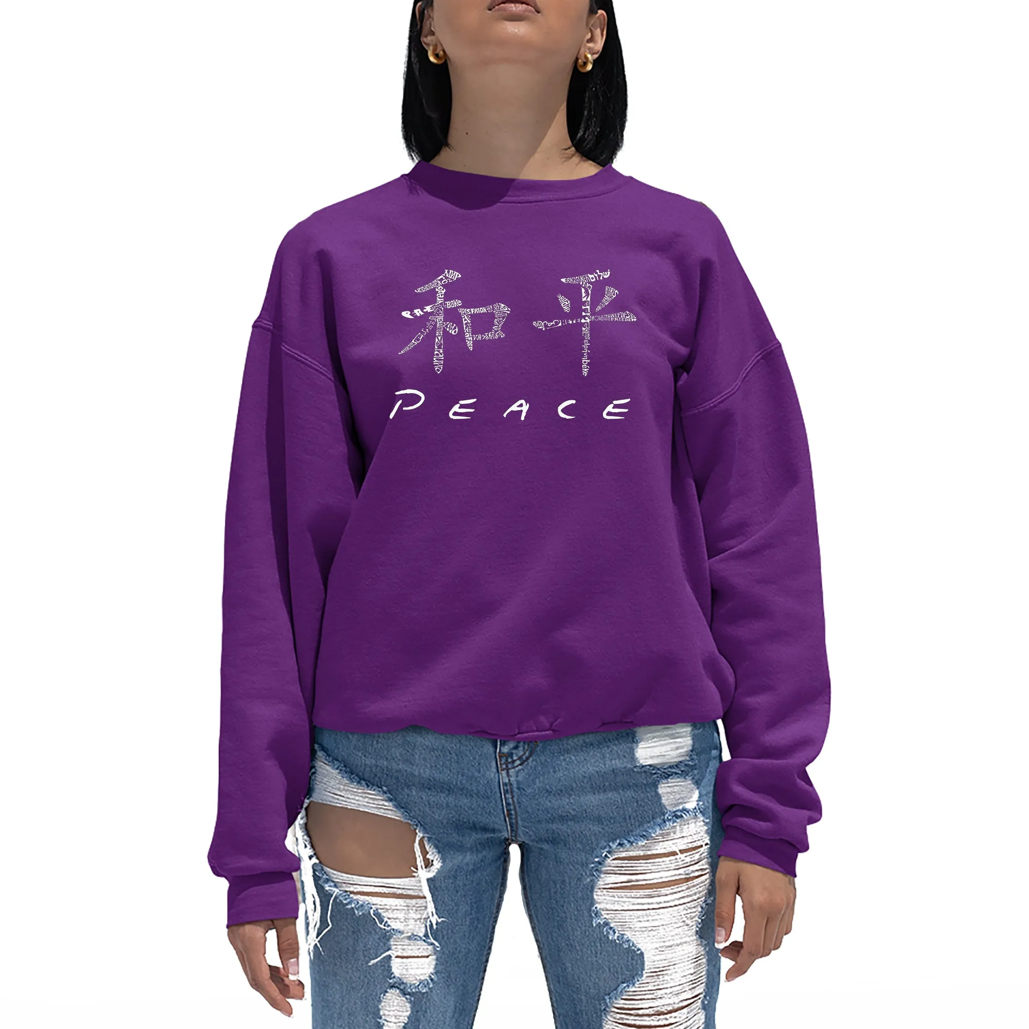 CHINESE PEACE SYMBOL - Women's Word Art Crewneck Sweatshirt sold by LA Pop Art product image thumbnail 3