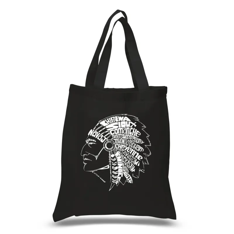 POPULAR NATIVE AMERICAN INDIAN TRIBES - Small Word Art Tote Bag sold by LA Pop Art