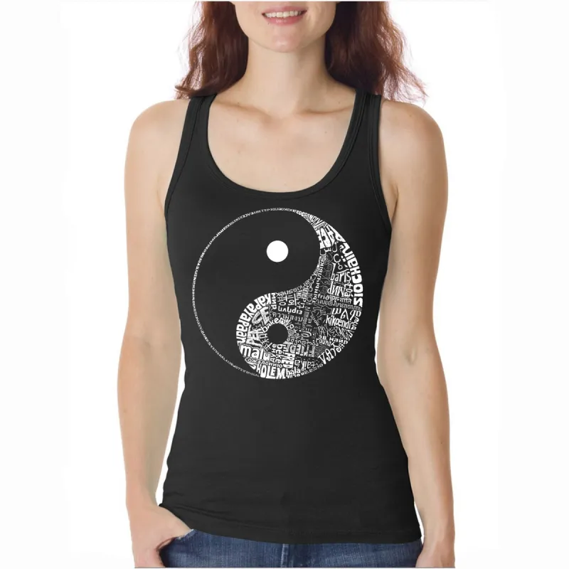 YIN YANG  - Women's Word Art Tank Top sold by LA Pop Art
