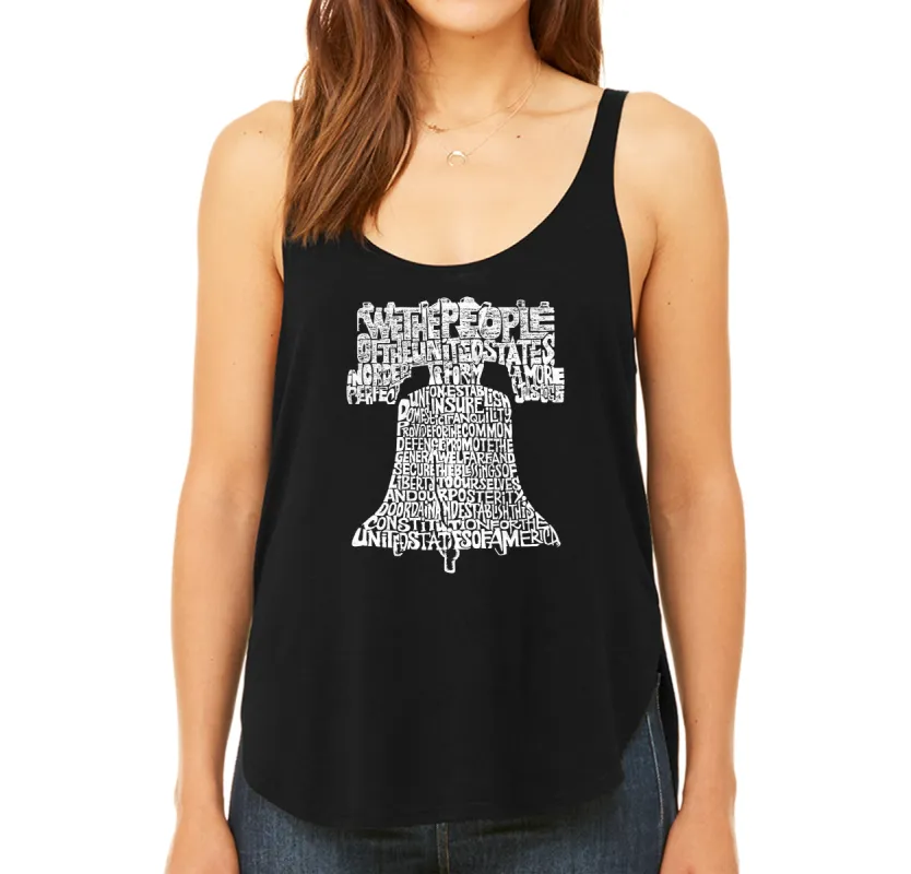 Liberty Bell -  Women's Premium Word Art Flowy Tank Top sold by LA Pop Art