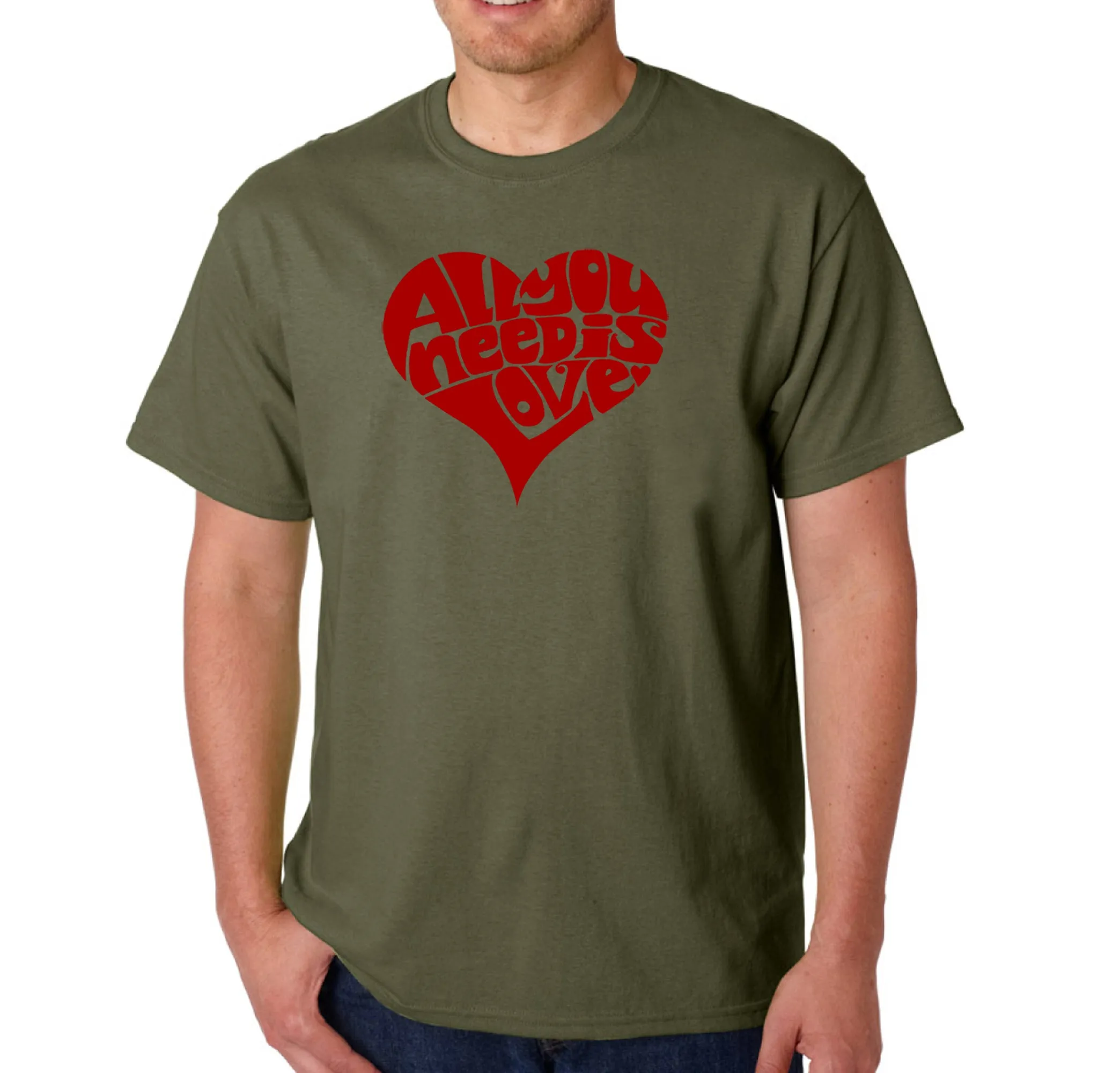 All You Need Is Love - Men's Word Art T-Shirt sold by LA Pop Art product image thumbnail 5