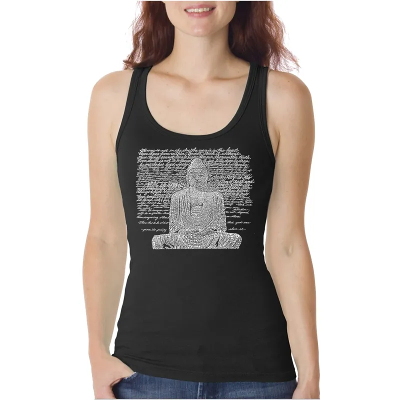 Zen Buddha  - Women's Word Art Tank Top sold by LA Pop Art