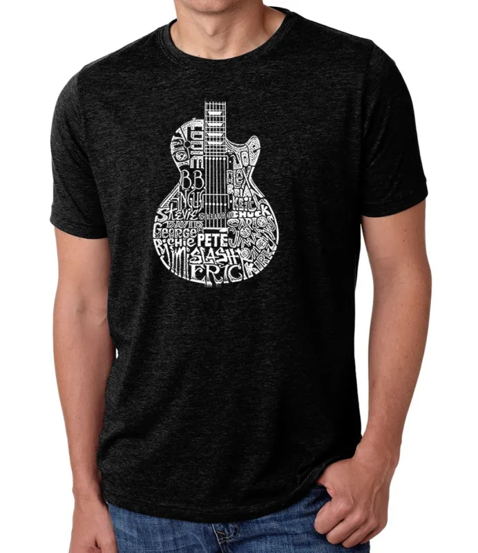 Rock Guitar - Men's Premium Blend Word Art T-Shirt sold by LA Pop Art