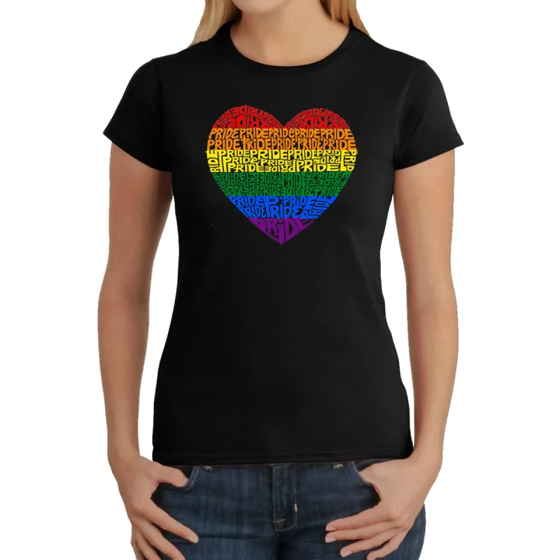 Pride Heart - Women's Word Art T-Shirt sold by LA Pop Art