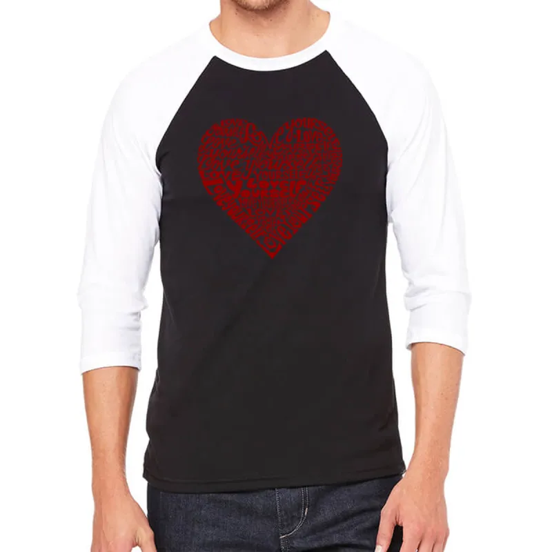 Love Yourself - Men's Raglan Baseball Word Art T-Shirt sold by LA Pop Art
