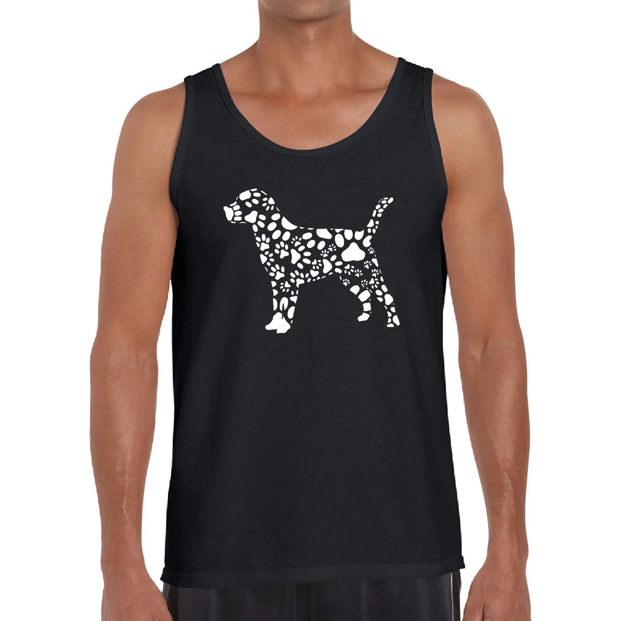 Dog Paw Prints - Men's Word Art Tank Top sold by LA Pop Art